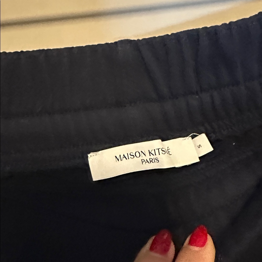 Maison Kitsuné Chillax Fox Dark Blue tapered track pants Size Small - Picture 10 of 13